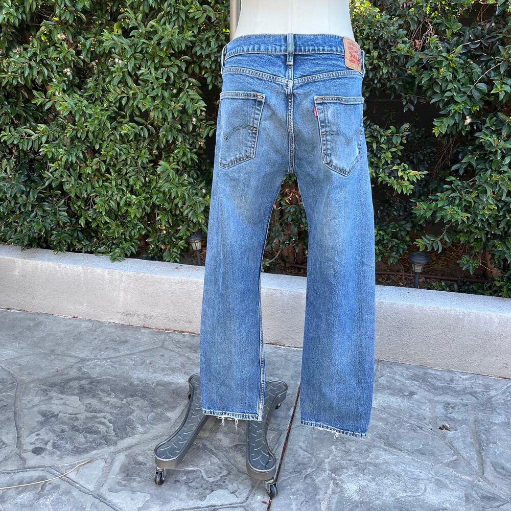 Levi’s 505 Regular Fit Jeans Men’s W34 L32 Worn Distressed Straight Leg Denim